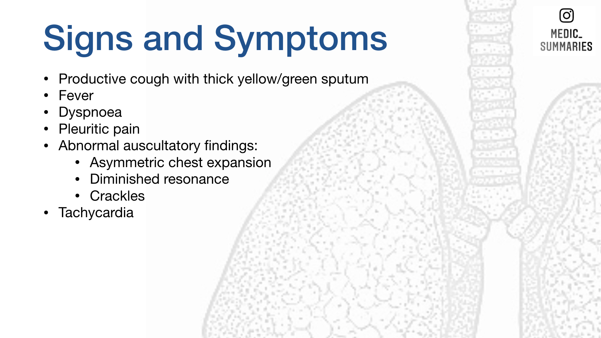 Respiratory - Medic Summaries